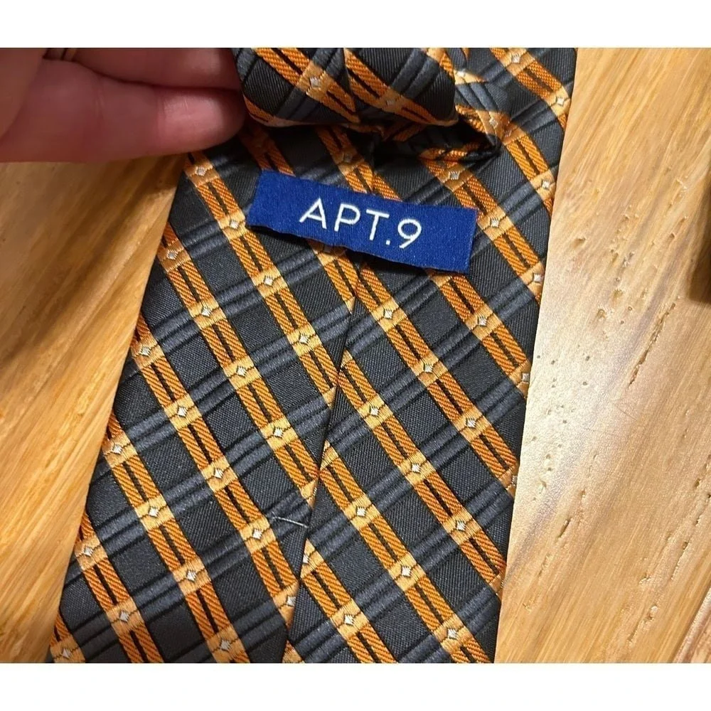 Bundle‎ of four navy blue ties silk poly 1 pocket square office work wedding